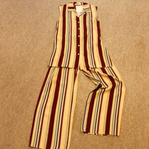 Diapositive Paris Vintage Two Piece Sleeveless Pantsuit Size 8